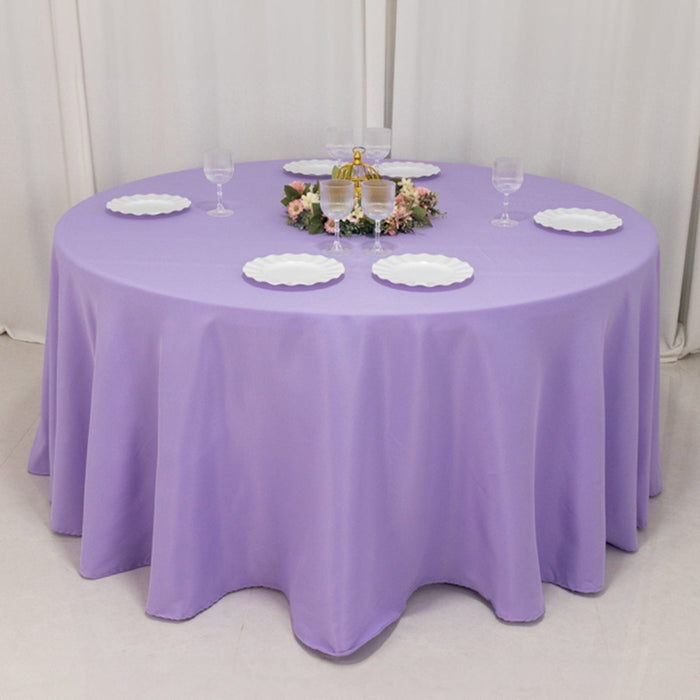 120" Premium Polyester Round Tablecloth Wedding Table Linens