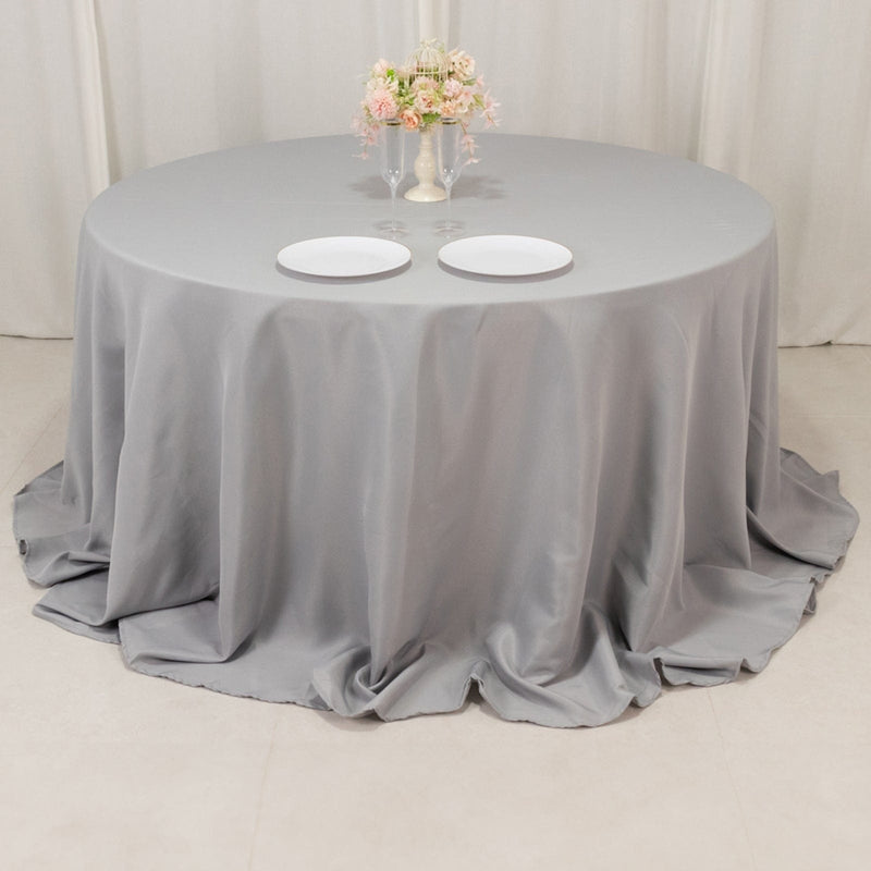 132" Premium Polyester Round Tablecloth Wedding Party Table Linens