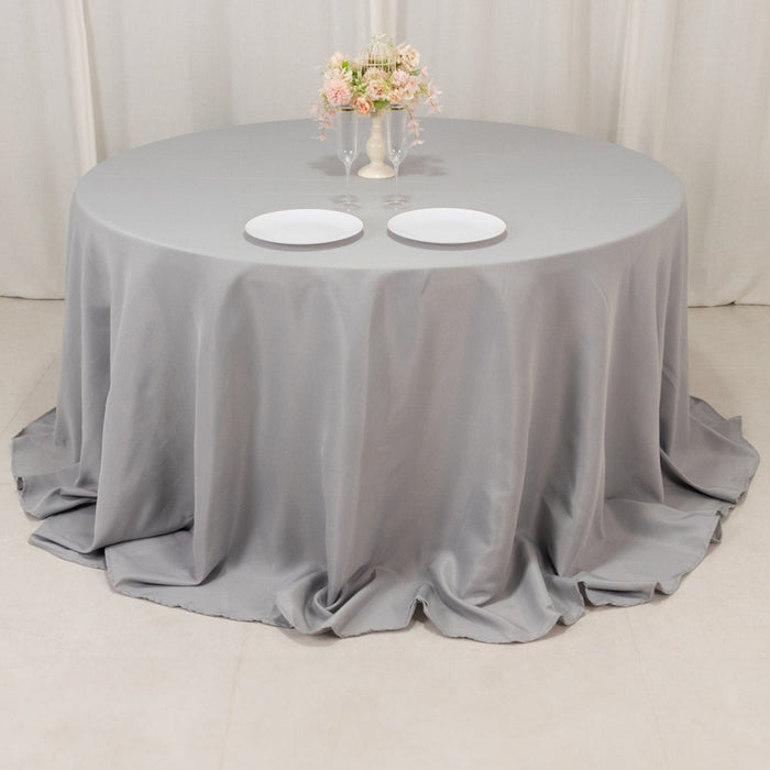 132" Premium Polyester Round Tablecloth Wedding Party Table Linens