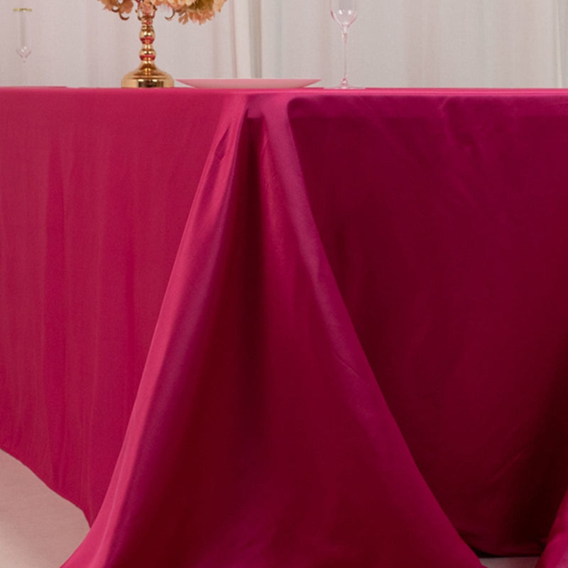 90" x 156" Lamour Satin Rectangular Tablecloth