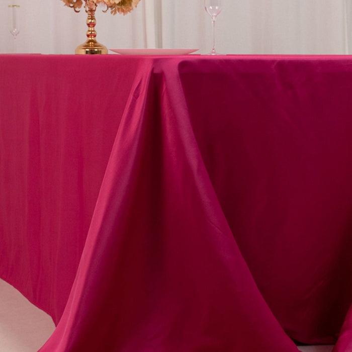 90" x 156" Lamour Satin Rectangular Tablecloth