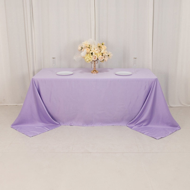 90" x 132" Lamour Satin Rectangular Tablecloth