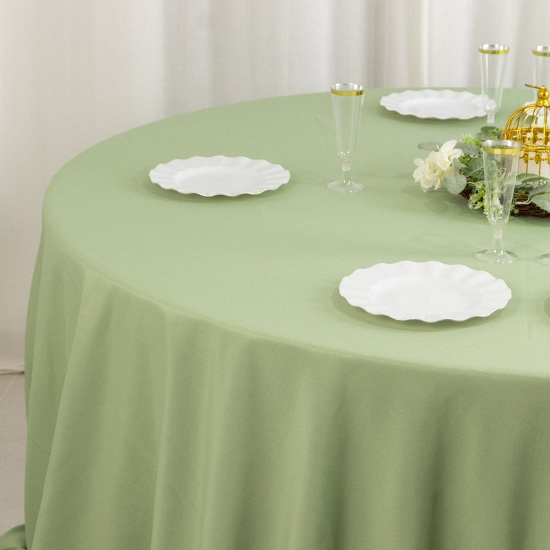 132" Premium Polyester Round Tablecloth Wedding Party Table Linens