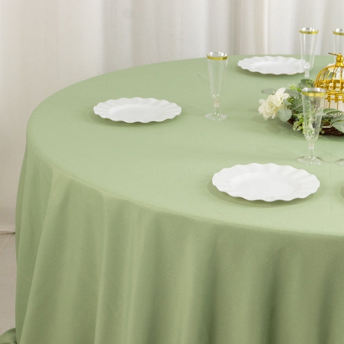 132" Premium Polyester Round Tablecloth Wedding Party Table Linens
