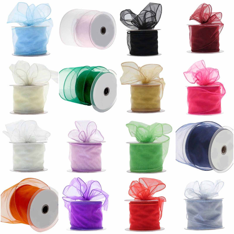 1 1/2" x 10 yards Wired Organza Ribbon