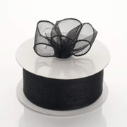 1 1/2" x 10 yards Wired Organza Ribbon RIB_WIRE_15_BLK