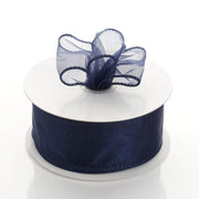 1 1/2" x 10 yards Wired Organza Ribbon RIB_WIRE_15_NAVY