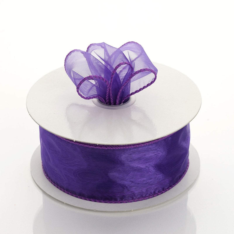 1 1/2" x 10 yards Wired Organza Ribbon RIB_WIRE_15_PURP