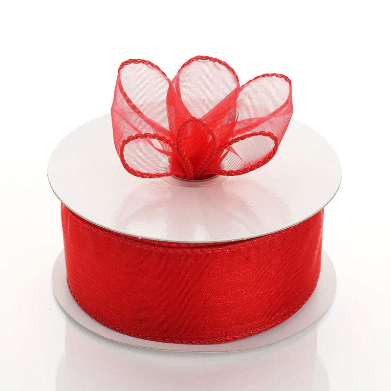 1 1/2" x 10 yards Wired Organza Ribbon RIB_WIRE_15_RED