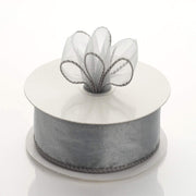 1 1/2" x 10 yards Wired Organza Ribbon RIB_WIRE_15_SILV