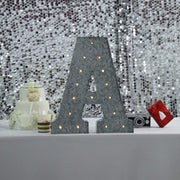 1.7 ft Lighted Metal Marquee Silver Light Up Letter