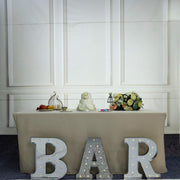 1.7 ft Lighted Metal Marquee Silver Light Up Letter