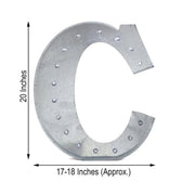 1.7 ft Lighted Metal Marquee Silver Light Up Letter