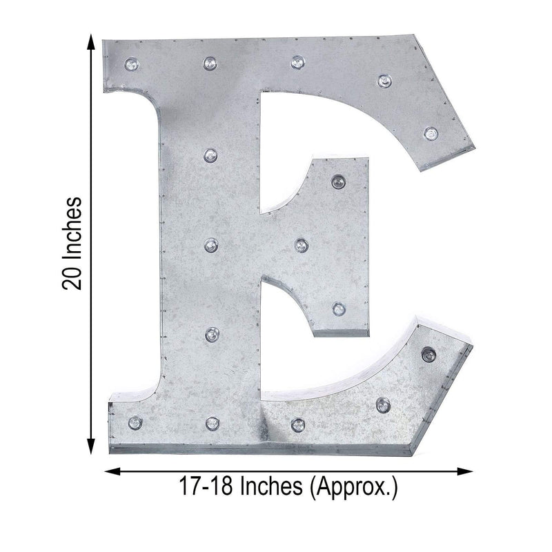 1.7 ft Lighted Metal Marquee Silver Light Up Letter