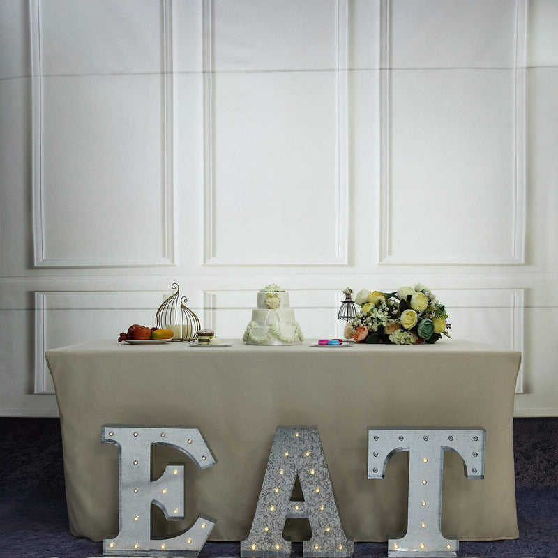 1.7 ft Lighted Metal Marquee Silver Light Up Letter