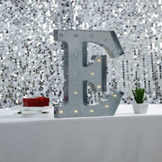 1.7 ft Lighted Metal Marquee Silver Light Up Letter