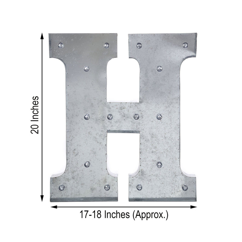 1.7 ft Lighted Metal Marquee Silver Light Up Letter