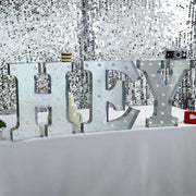 1.7 ft Lighted Metal Marquee Silver Light Up Letter