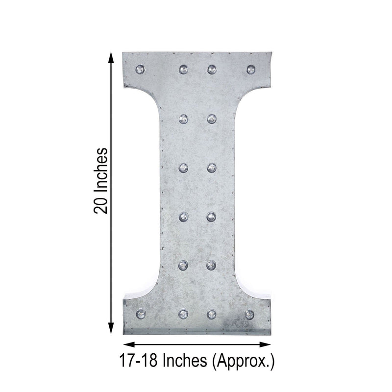 1.7 ft Lighted Metal Marquee Silver Light Up Letter