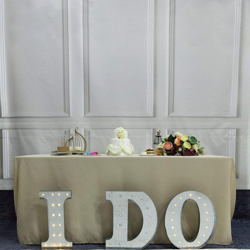 1.7 ft Lighted Metal Marquee Silver Light Up Letter