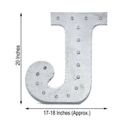 1.7 ft Lighted Metal Marquee Silver Light Up Letter