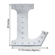 1.7 ft Lighted Metal Marquee Silver Light Up Letter