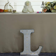 1.7 ft Lighted Metal Marquee Silver Light Up Letter