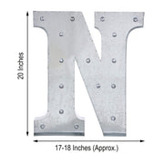 1.7 ft Lighted Metal Marquee Silver Light Up Letter