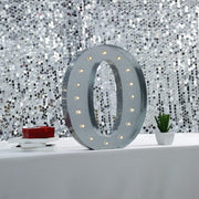 1.7 ft Lighted Metal Marquee Silver Light Up Letter