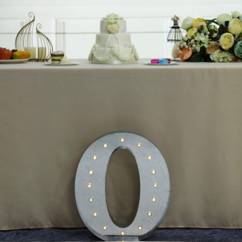 1.7 ft Lighted Metal Marquee Silver Light Up Letter