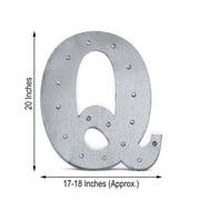 1.7 ft Lighted Metal Marquee Silver Light Up Letter