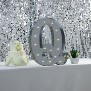 1.7 ft Lighted Metal Marquee Silver Light Up Letter