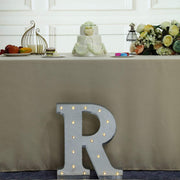 1.7 ft Lighted Metal Marquee Silver Light Up Letter