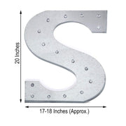 1.7 ft Lighted Metal Marquee Silver Light Up Letter