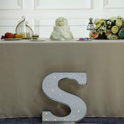 1.7 ft Lighted Metal Marquee Silver Light Up Letter