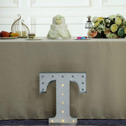 1.7 ft Lighted Metal Marquee Silver Light Up Letter