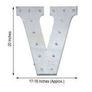 1.7 ft Lighted Metal Marquee Silver Light Up Letter