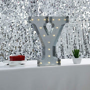 1.7 ft Lighted Metal Marquee Silver Light Up Letter