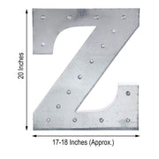 1.7 ft Lighted Metal Marquee Silver Light Up Letter