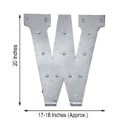 1.7 ft Lighted Metal Marquee Silver Light Up Letter