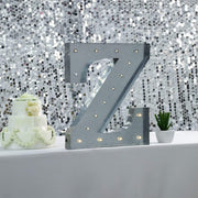 1.7 ft Lighted Metal Marquee Silver Light Up Letter