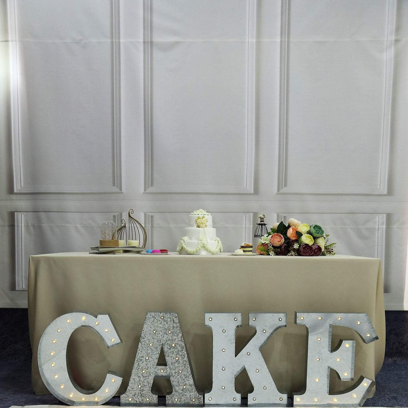 1.7 ft Lighted Metal Marquee Silver Light Up Letter