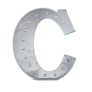 1.7 ft Lighted Metal Marquee Silver Light Up Letter