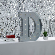 1.7 ft Lighted Metal Marquee Silver Light Up Letter