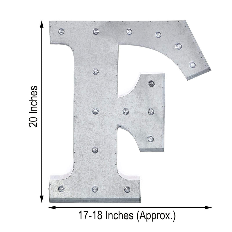 1.7 ft Lighted Metal Marquee Silver Light Up Letter