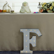 1.7 ft Lighted Metal Marquee Silver Light Up Letter