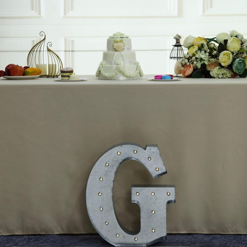 1.7 ft Lighted Metal Marquee Silver Light Up Letter