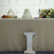 1.7 ft Lighted Metal Marquee Silver Light Up Letter