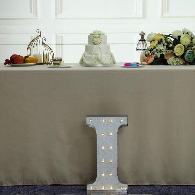 1.7 ft Lighted Metal Marquee Silver Light Up Letter