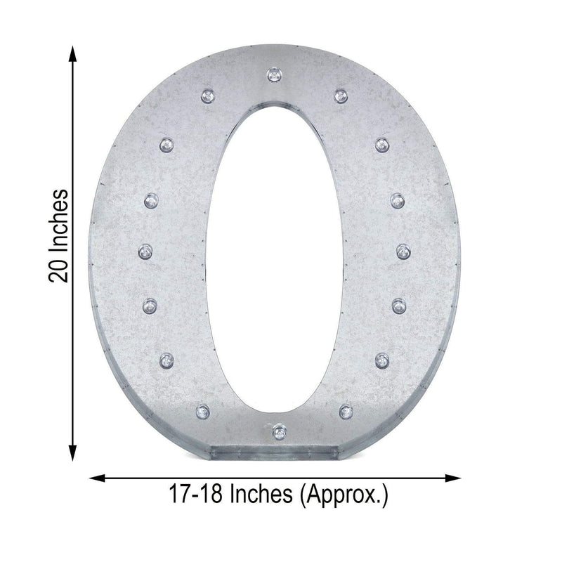 1.7 ft Lighted Metal Marquee Silver Light Up Letter